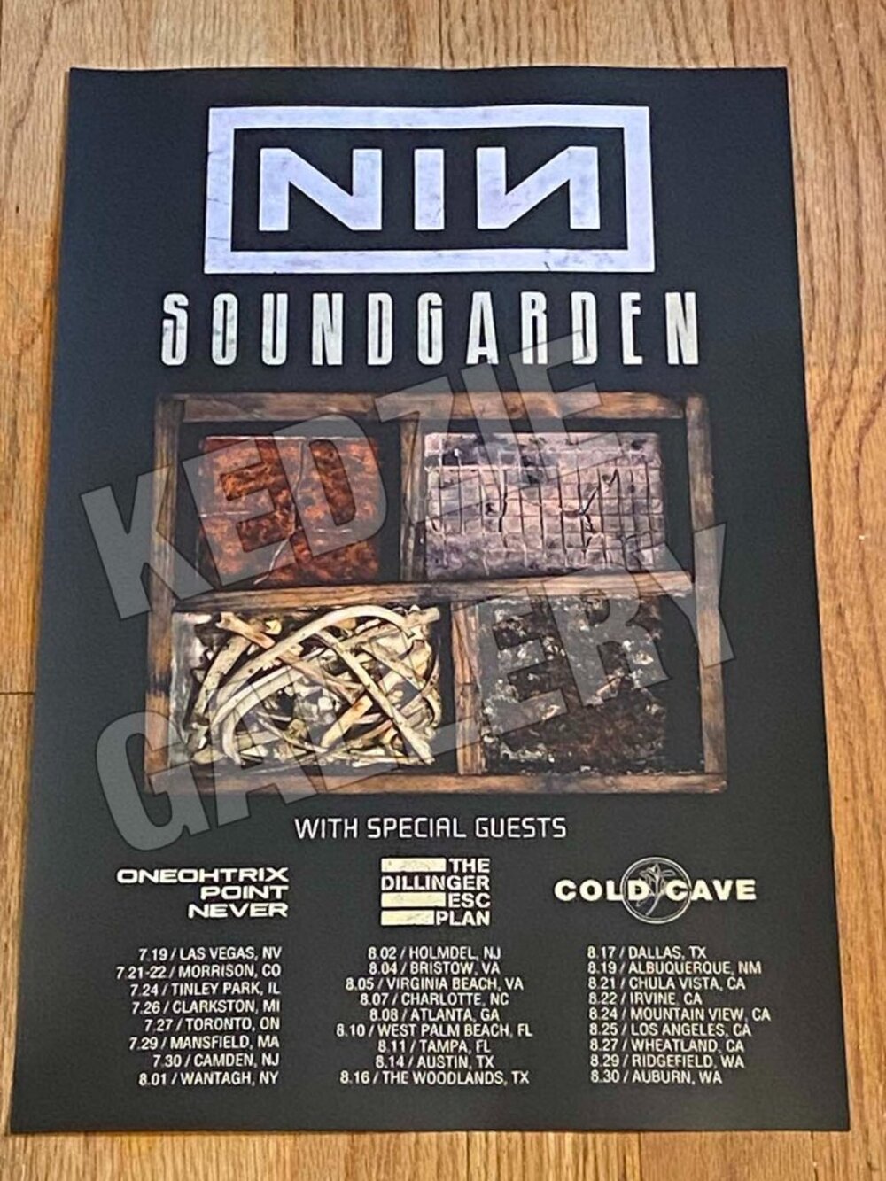 Nine Inch Nails Soundgarden 2014 Tour Cold Cave Dillinger Esc Plan Promo Poster